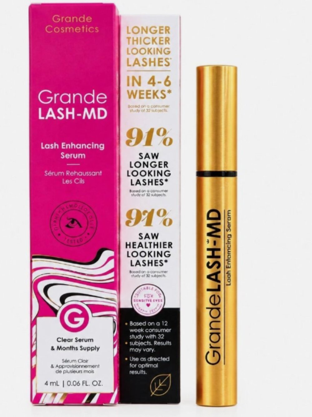 GrandeLASH-MD Lash Serum 4mL Eyelash Enhancer 6 Month Supply New Open Box